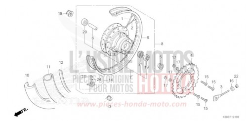 ROUE ARRIERE CRF125FP de 2023